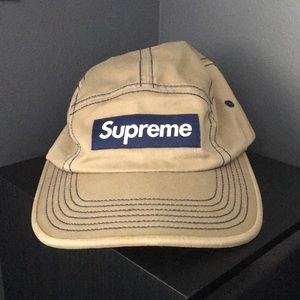 - Supreme tan and navy contrast stitch camp …